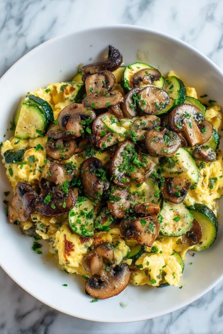 Veggie Zucchini and Mushroom Egg Scramble Recipe