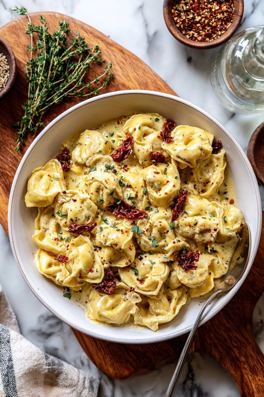 Creamy Spicy Garlic Chicken Tortellini Recipe - Article Image 2 — Creamy Spicy Garlic Chicken Tortellini, spicy garlic chicken pasta, creamy chicken tortellini recipe, easy flavorful pasta dinner, quick garlic chicken pasta