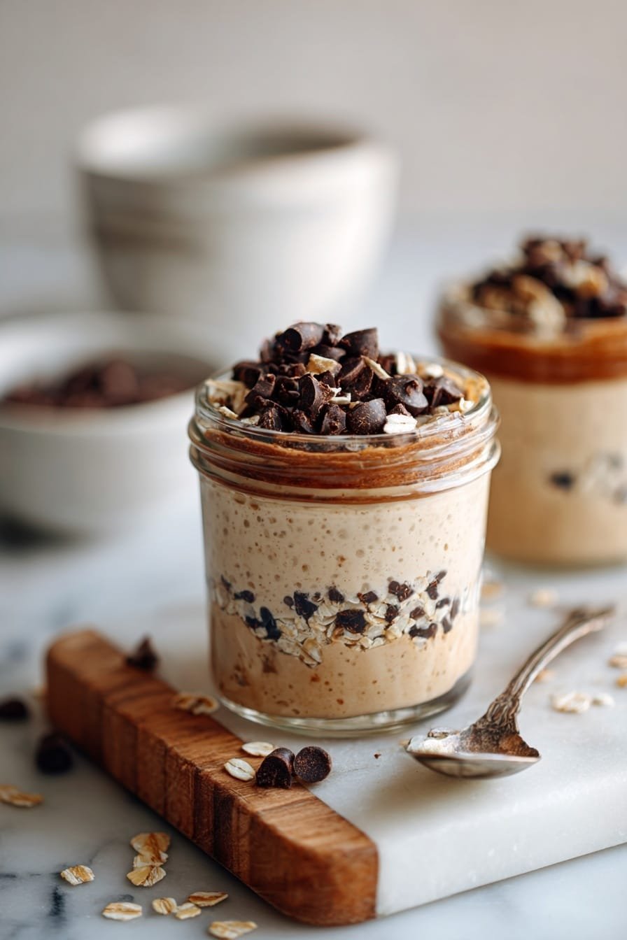 Protein Cookie Dough Overnight Oats Recipe - Article Image 2 — Protein Cookie Dough Overnight Oats, healthy overnight oats with cookie dough flavor, easy protein breakfast recipes, nutritious overnight oat ideas, high-protein breakfast ideas