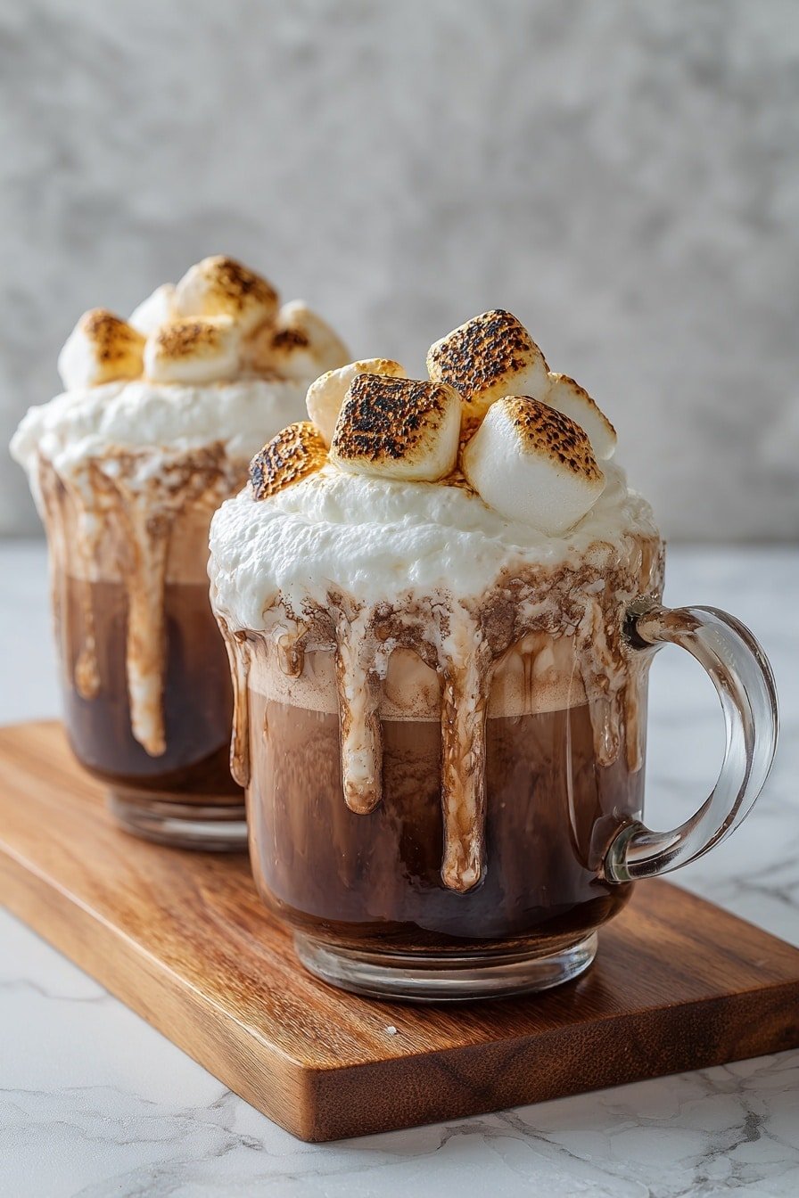Toasted Marshmallow S'mores Latte Recipe - Article Image 1 — Toasted Marshmallow S'mores Latte, S'mores coffee drink, toasted marshmallow hot beverage, campfire inspired latte, cozy s'mores coffee recipe