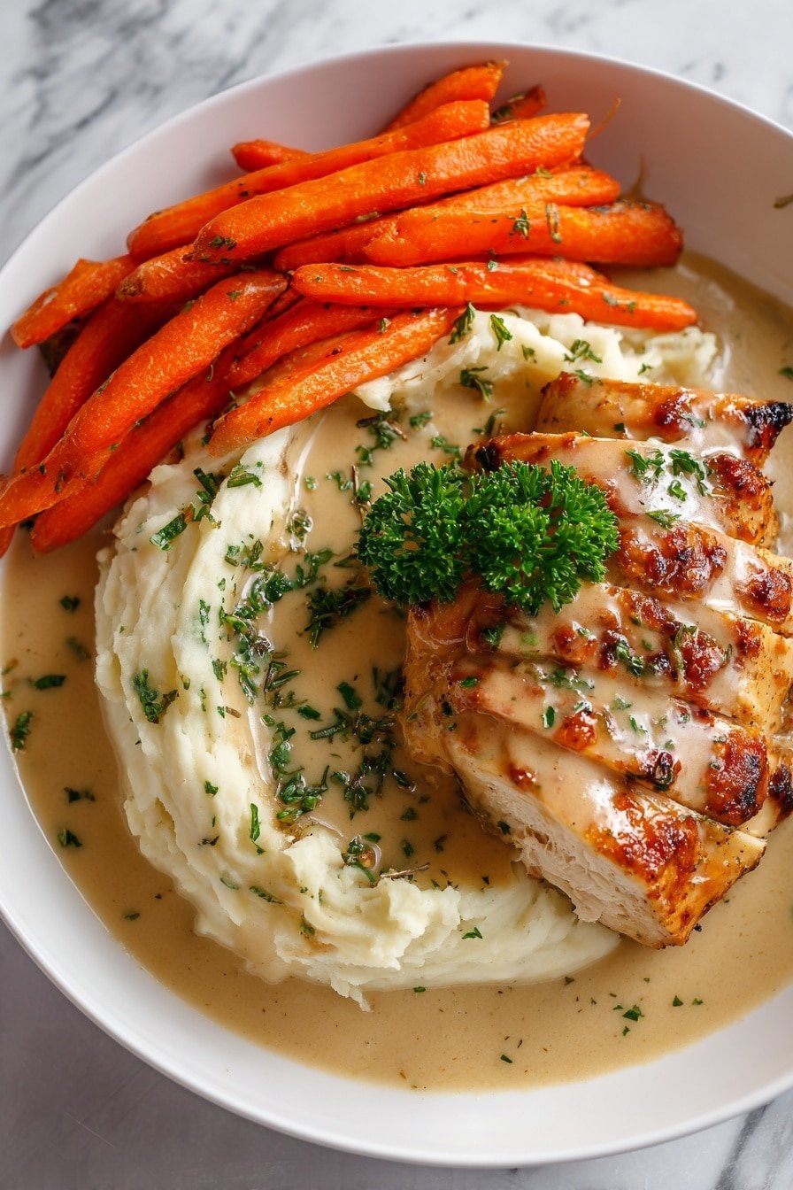Garlic Herb Chicken with Glazed Carrots Recipe - Article Image 2 — Garlic Herb Chicken with Glazed Carrots, Garlic Herb Chicken, Chicken and Glazed Carrots, Comfort Food Recipes, Easy Family Dinner Ideas