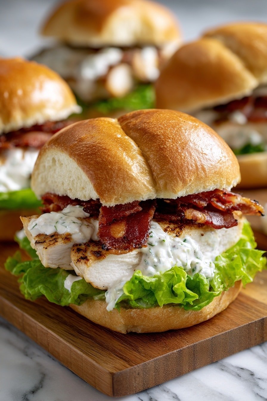 Chicken Bacon Ranch Sandwich Recipe - Article Image 2 — Chicken Bacon Ranch Sandwich, easy chicken sandwich ideas, hearty lunch sandwiches, crispy bacon sandwich recipes, quick dinner sandwich recipes