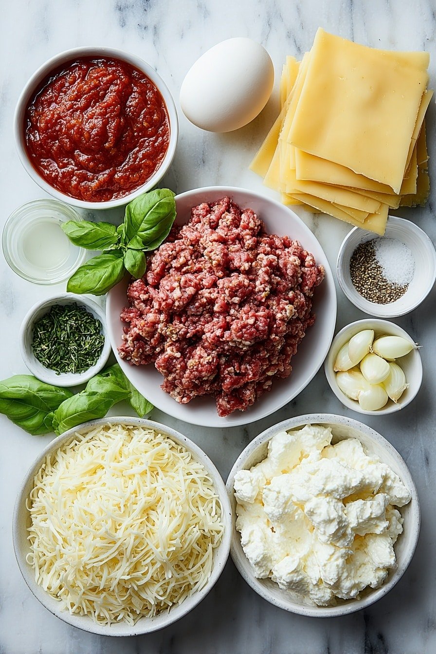 Maggiano’s Lasagna Recipe - Ingredients Image — Maggiano’s Lasagna, Italian lasagna recipe, comfort food lasagna, homemade lasagna, baked lasagna with cheese