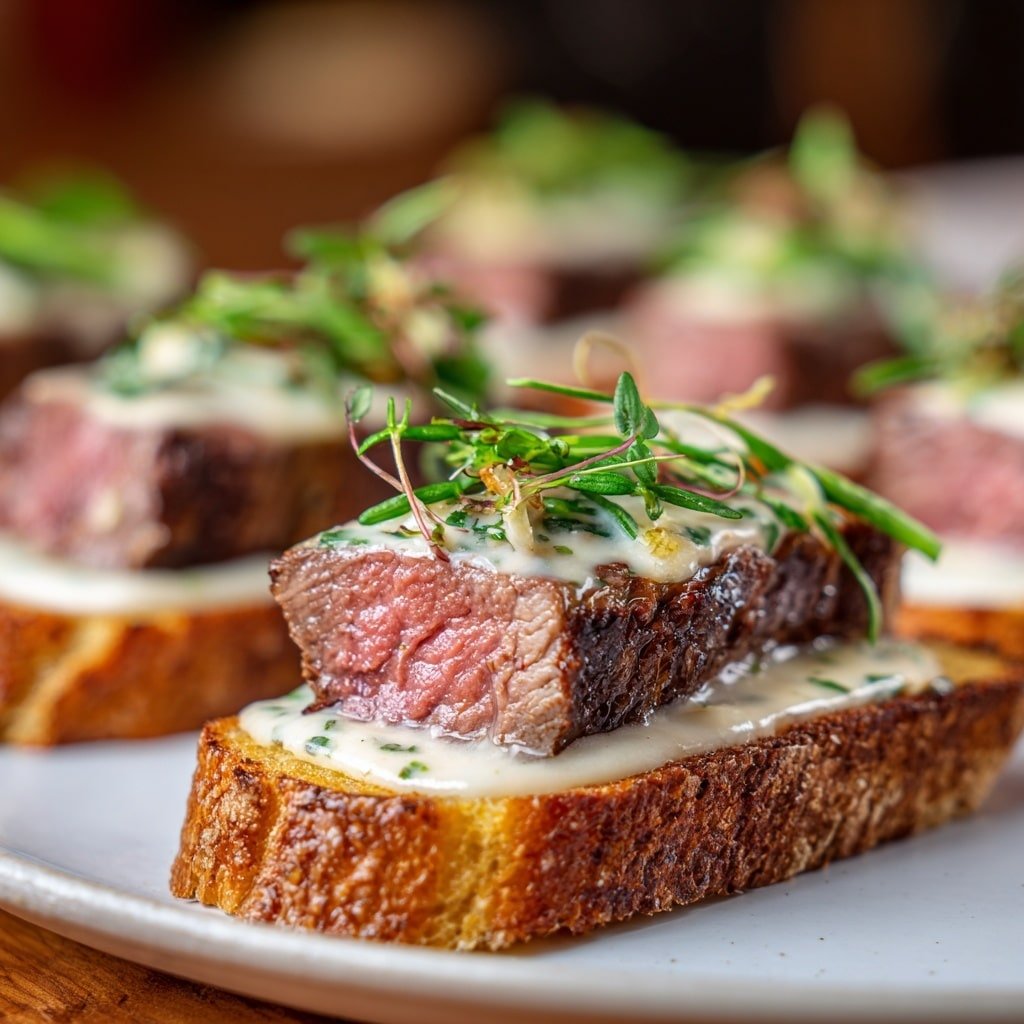 Beef Tenderloin Parmesan Crostini Recipe - Article Image 2 — Beef Tenderloin Parmesan Crostini, easy beef appetizer, gourmet crostini recipes, Parmesan beef bites, savory toast appetizer
