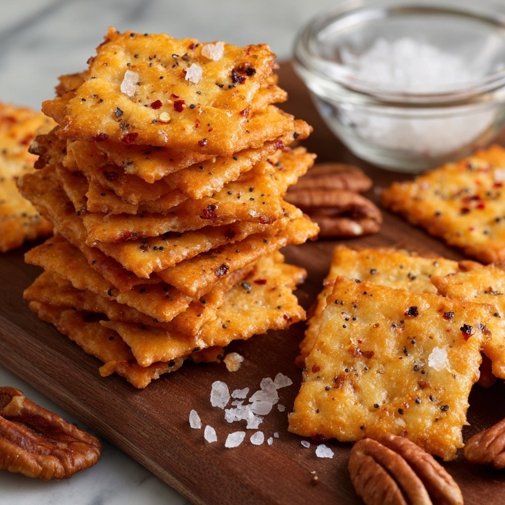 Cheddar Pecan Crackers Recipe - Article Image 1 — Cheddar Pecan Crackers, homemade savory crackers, cheese and pecan snack, easy cracker recipe, nutty and cheesy appetizers