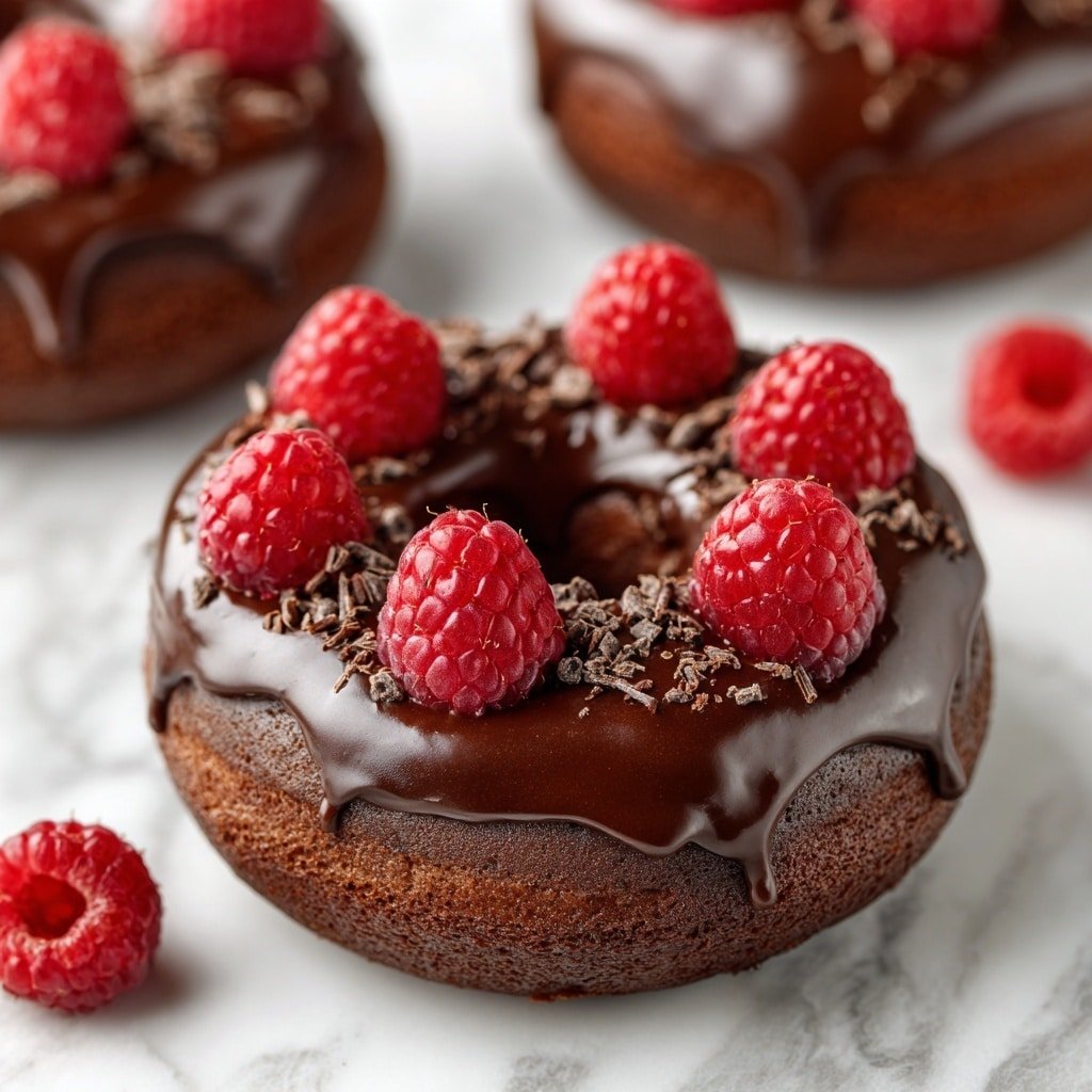 Chocolate Raspberry Baked Donuts Recipe - Article Image 2 — Chocolate Raspberry Baked Donuts, baked donuts with raspberries, chocolate raspberry dessert, easy baked donut recipes, healthy chocolate raspberry treats