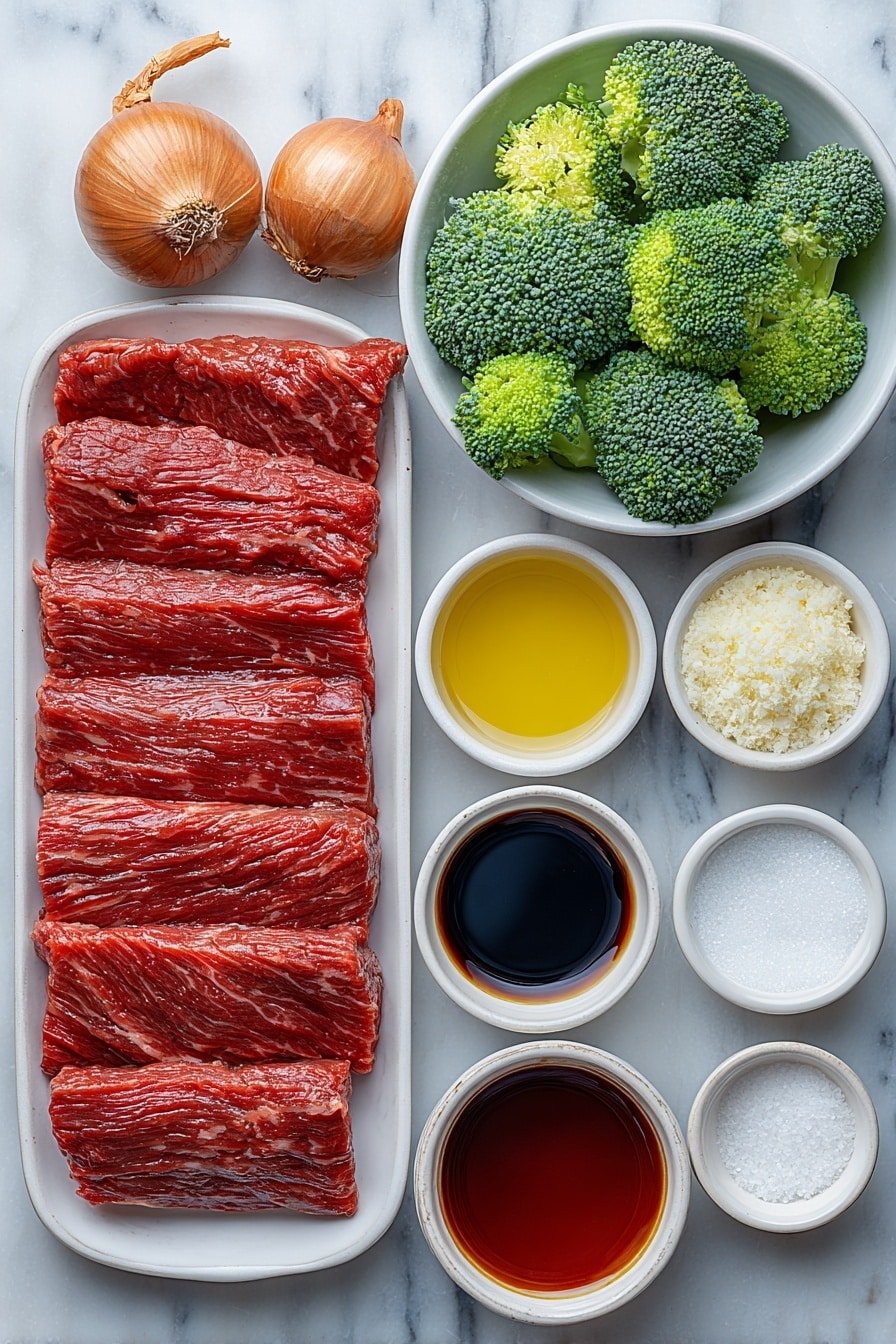 Beef and Broccoli Stir-Fry Recipe - Ingredients Image — Beef and Broccoli Stir-Fry, Easy Beef and Broccoli Recipe, Quick Stir-Fry Dinner, Healthy Beef Stir-Fry, Best Broccoli Stir-Fry