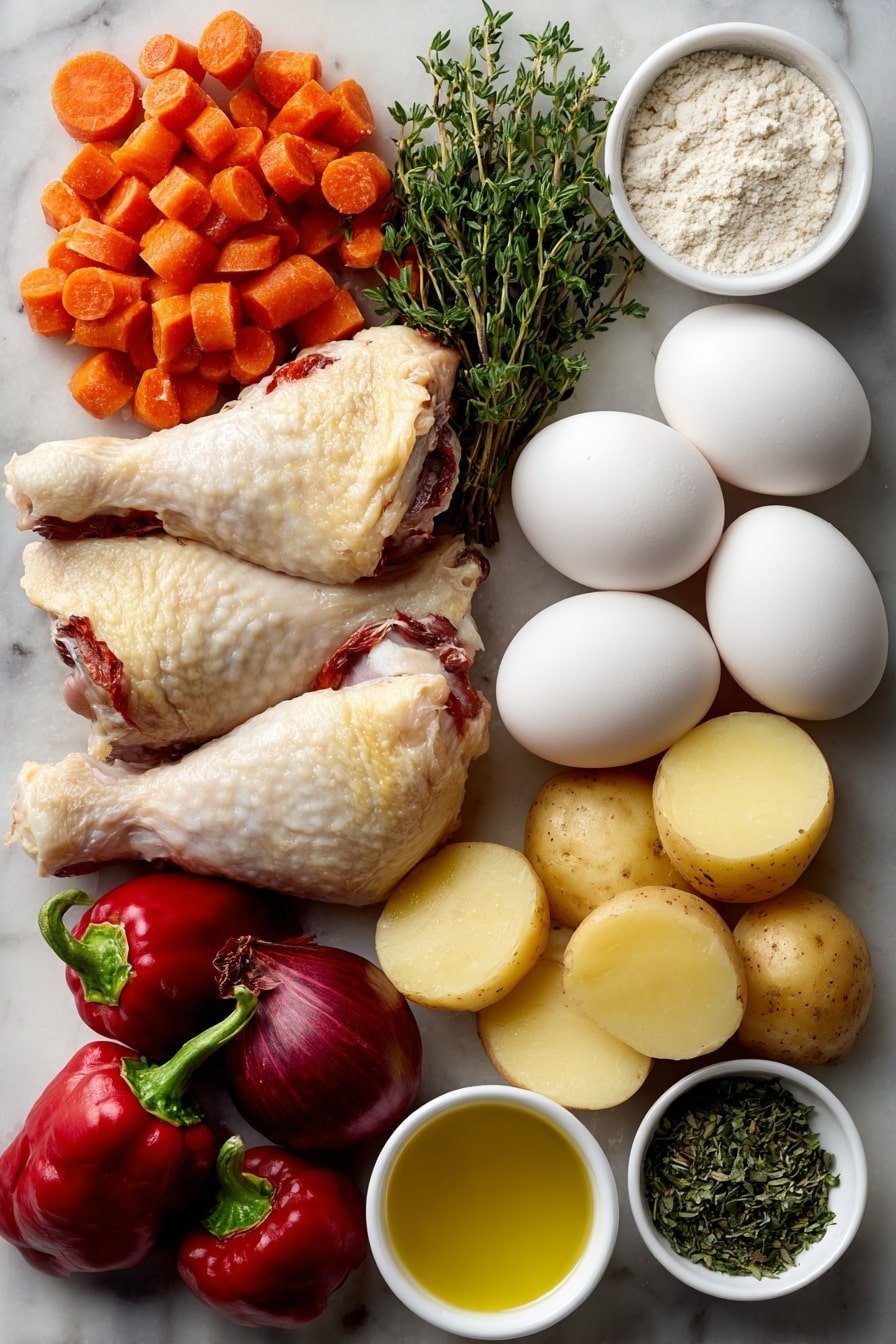 Jamaican Chicken Soup with Dumplings Recipe - Ingredients Image — Jamaican Chicken Soup with Dumplings, Jamaican chicken soup, Caribbean chicken soup, hearty Jamaican soup, comfort Jamaican stew