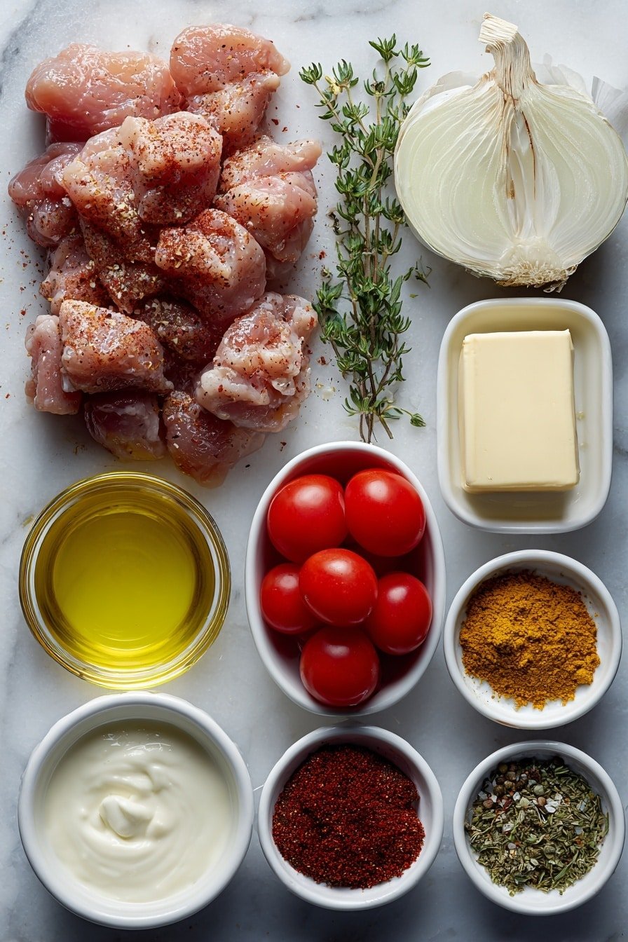 Spicy Butter Chicken Recipe - Ingredients Image — Spicy Butter Chicken, spicy butter chicken recipe, easy butter chicken, flavorful Indian chicken, homemade spicy butter chicken