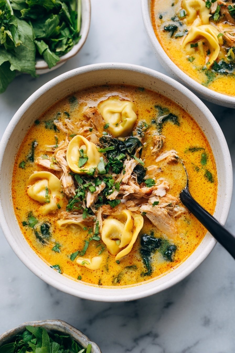 Creamy Blackened Chicken Tortellini Soup Recipe - Article Image 1 — Creamy Blackened Chicken Tortellini Soup, Blackened Chicken Tortellini Soup, Creamy Tortellini Soup with Chicken, Hearty Chicken Tortellini Soup, Easy Creamy Soup Recipes