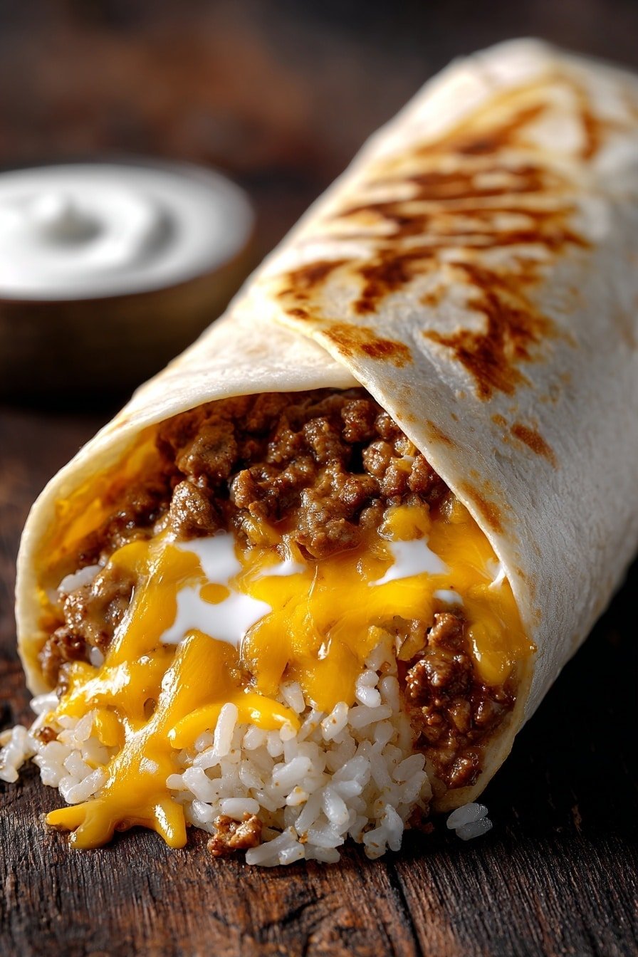 Grilled Cheese Burrito Recipe - Article Image 1 — Grilled Cheese Burrito, easy comfort food recipes, cheesy burrito ideas, quick lunch recipes, savory stuffed burrito