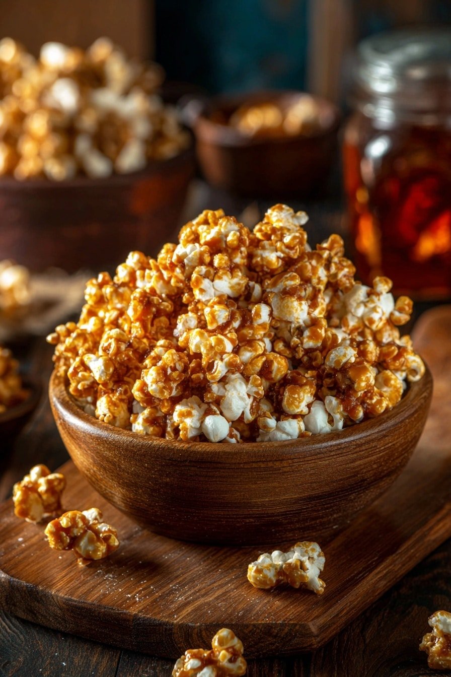 Hot Honey Popcorn Recipe - Article Image 2 — Hot Honey Popcorn, hot honey popcorn recipe, sweet spicy popcorn, easy popcorn snacks, caramelized honey popcorn