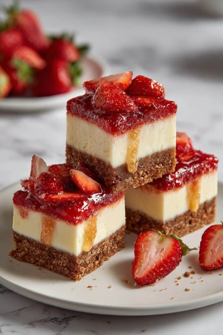 Keto Strawberry Cheesecake Bars Recipe