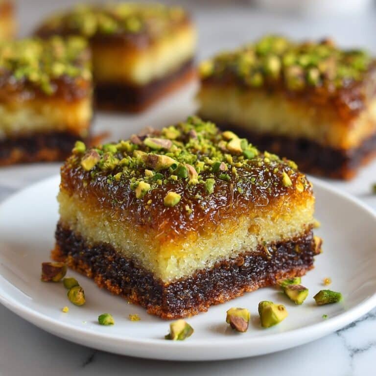 Pistachio Kunafa Brownies Recipe