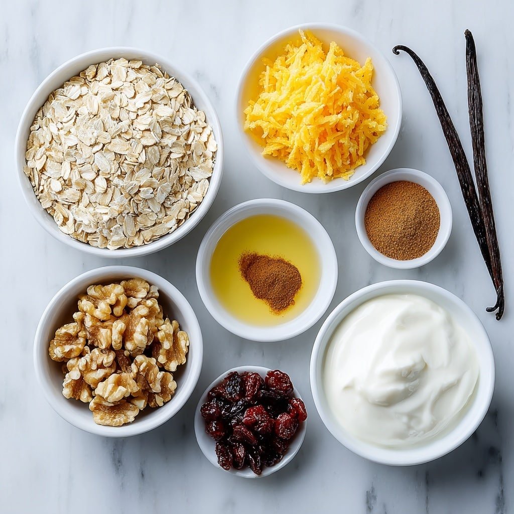 Carrot Cake Overnight Oats Recipe - Ingredients Image — Carrot Cake Overnight Oats, healthy overnight oats with carrot, no-cook carrot breakfast, easy carrot cake oats, nutritious breakfast ideas