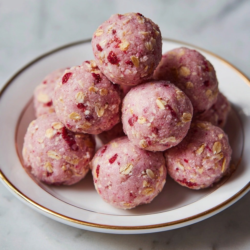 Strawberry Protein Balls Recipe - Article Image 1 — Strawberry Protein Balls, healthy strawberry snack, no-bake protein bites, easy fruit energy balls, nutritious strawberry treats