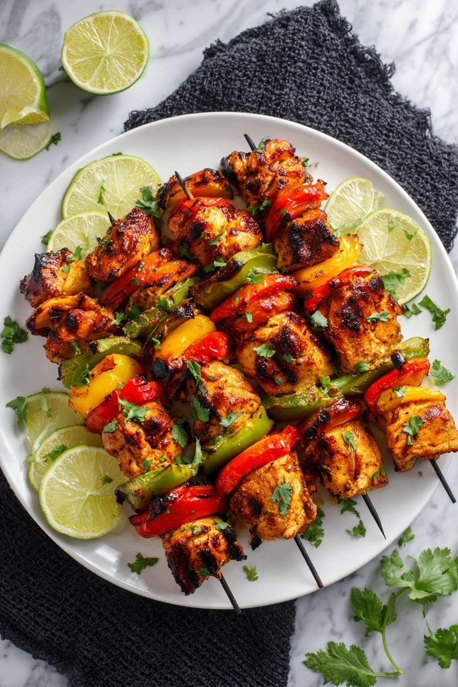 Fajita Chicken Kabobs Recipe - Article Image 2 — Fajita Chicken Kabobs, grilled chicken skewers, fajita seasoning, easy chicken kabobs, colorful grilled skewers