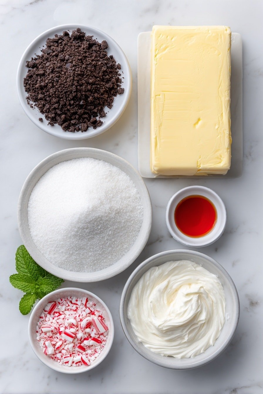 Easy Peppermint Pie Recipe - Ingredients Image — Easy Peppermint Pie, festive peppermint pie, holiday dessert with peppermint, quick peppermint pie recipe, Christmas dessert ideas