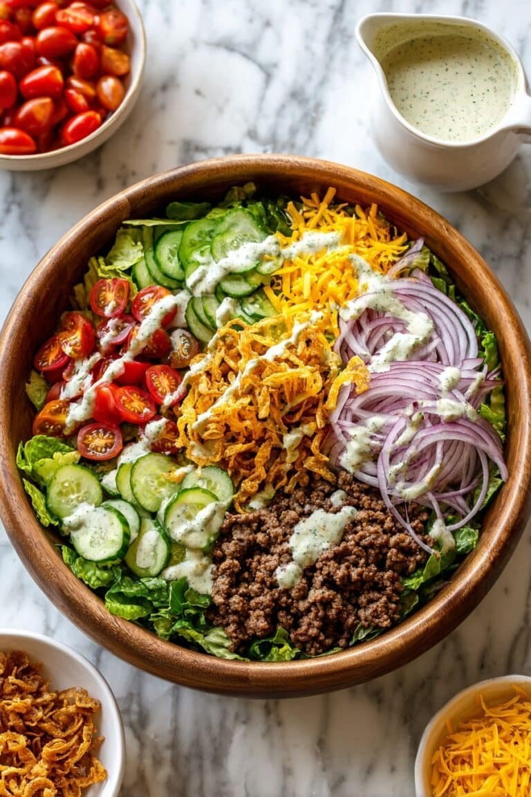 Crispy Rice Cheeseburger Salad Recipe