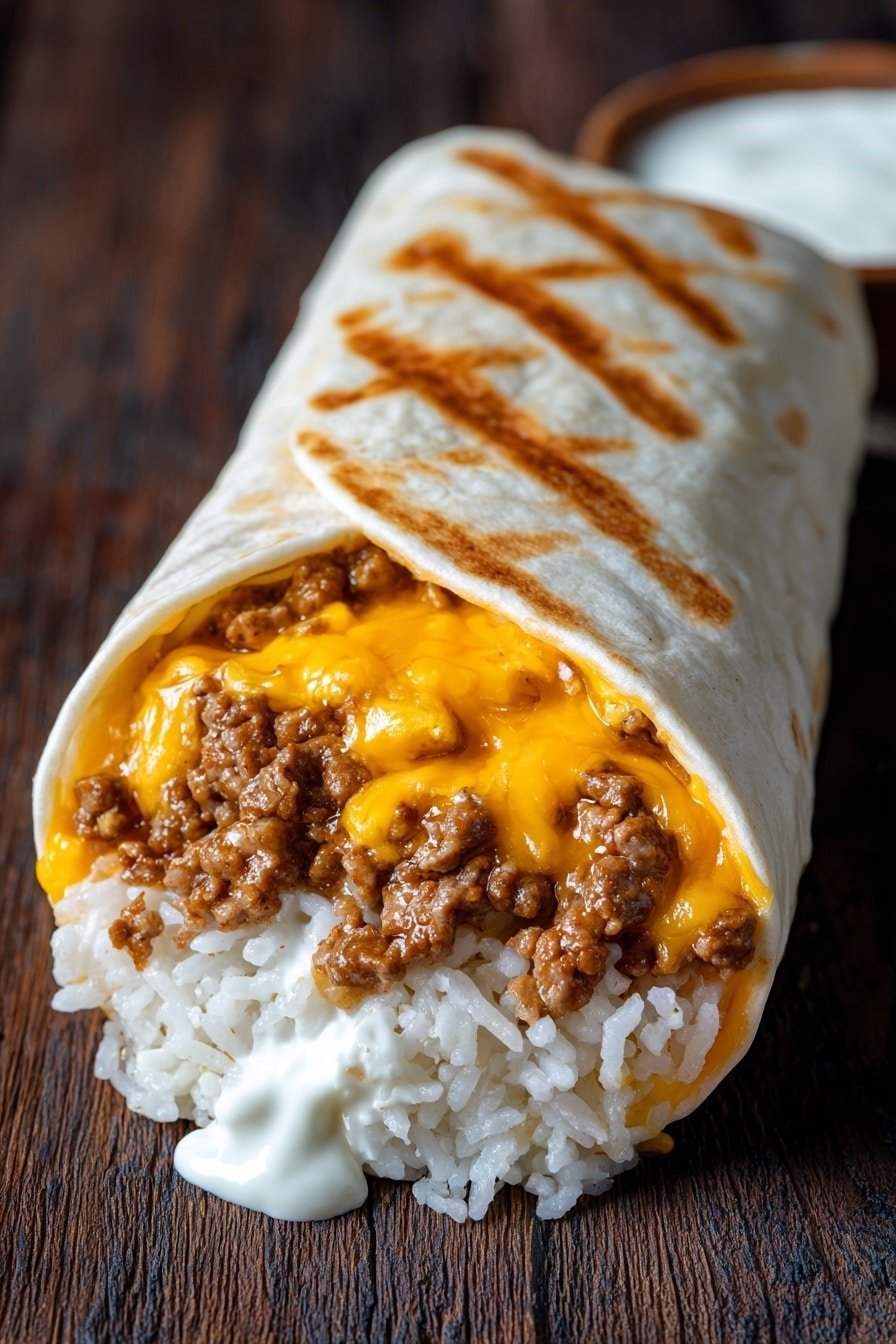 Grilled Cheese Burrito Recipe - Article Image 2 — Grilled Cheese Burrito, easy comfort food recipes, cheesy burrito ideas, quick lunch recipes, savory stuffed burrito