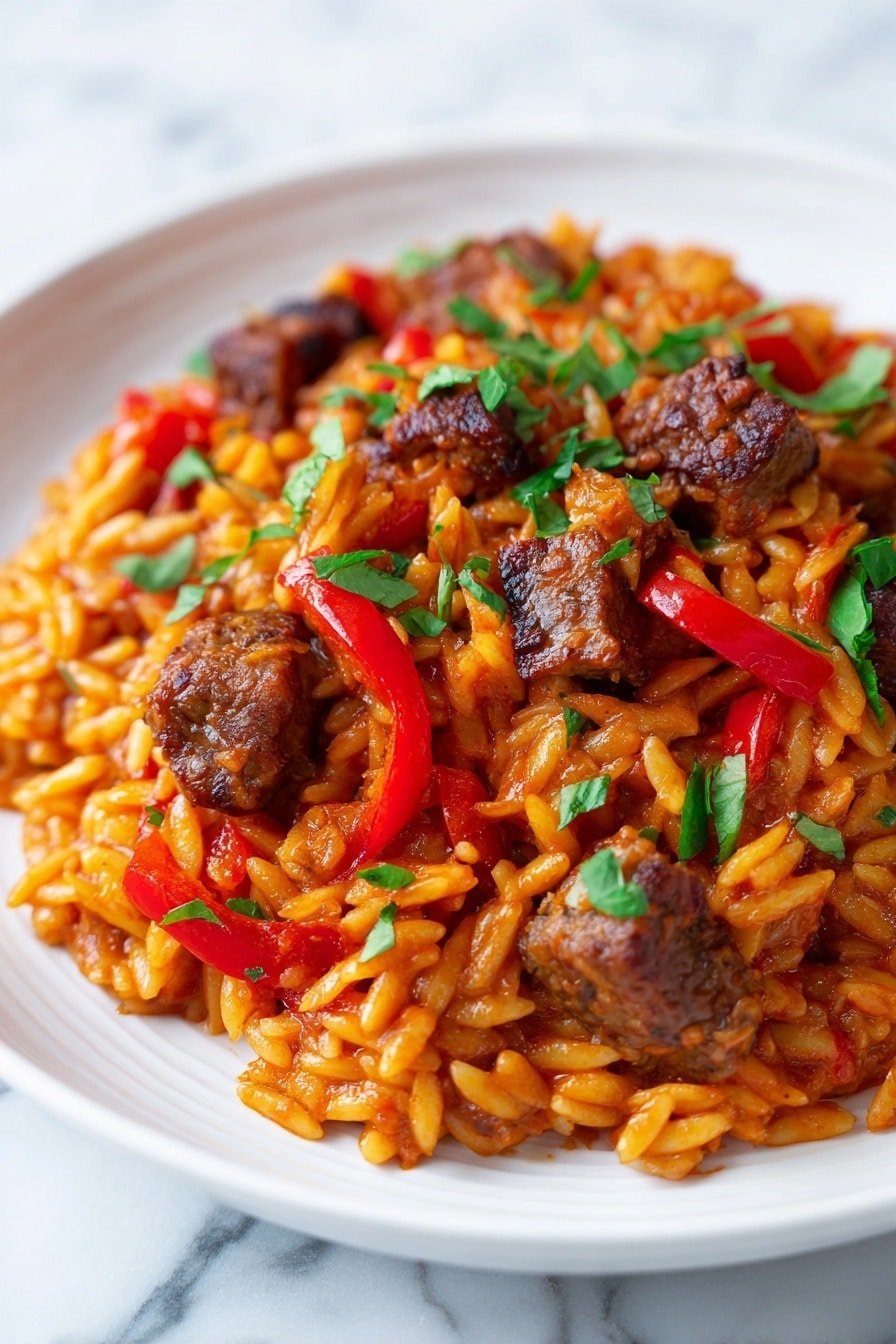 Greek Beef Orzo Pasta Recipe - Article Image 1 — Greek Beef Orzo Pasta, Greek beef pasta recipe, Mediterranean beef pasta, hearty Greek pasta dish, comforting beef orzo dinner