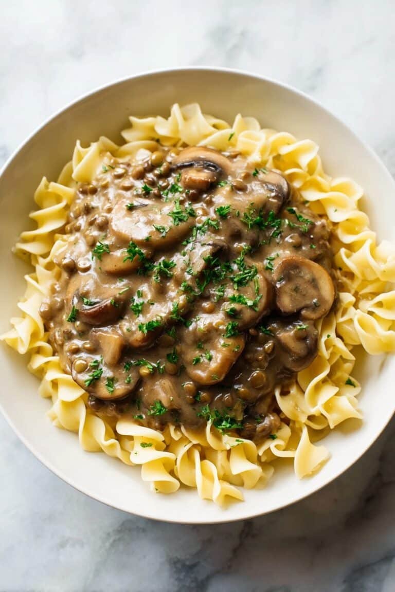 Lentil Mushroom Stroganoff Recipe