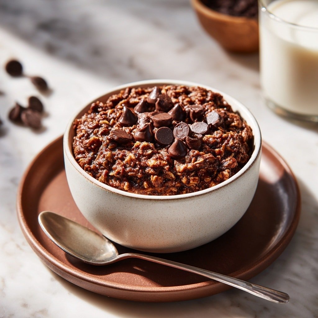 Chocolate Chip Baked Oats Recipe - Article Image 2 — Chocolate Chip Baked Oats, healthy baked oats with chocolate, easy breakfast recipes with oats, wholesome baked oats with banana, indulgent oatmeal bake with chocolate