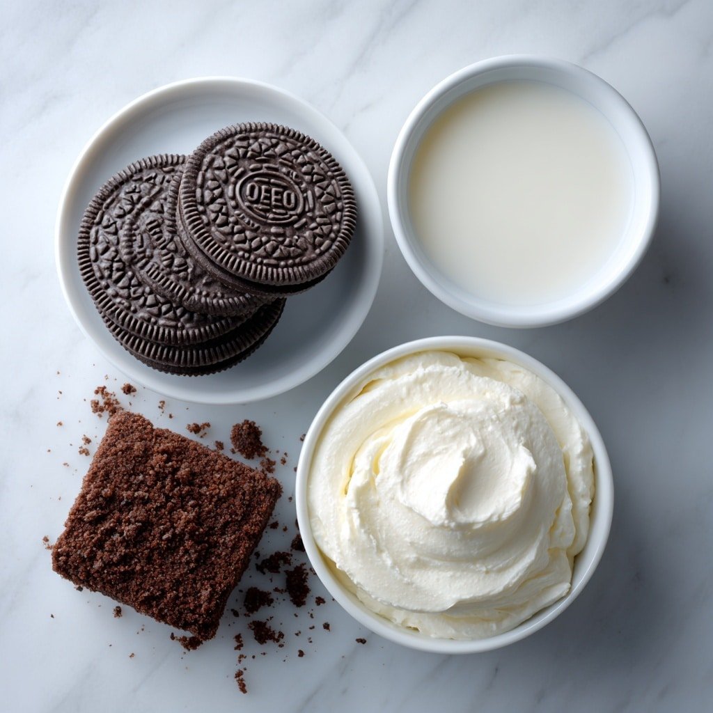 Oreo Sushi Roll Recipe - Ingredients Image — Oreo Sushi Roll, Oreo dessert ideas, no-bake Oreo treats, kid-friendly Oreo desserts, easy Oreo recipes