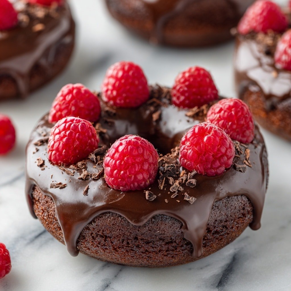 Chocolate Raspberry Baked Donuts Recipe - Article Image 1 — Chocolate Raspberry Baked Donuts, baked donuts with raspberries, chocolate raspberry dessert, easy baked donut recipes, healthy chocolate raspberry treats