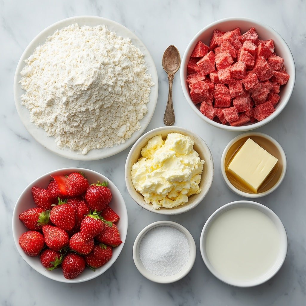 Strawberry Rhubarb Pie Recipe - Ingredients Image — Strawberry Rhubarb Pie, easy strawberry rhubarb pie, homemade strawberry rhubarb pie, best strawberry rhubarb pie, classic berry rhubarb pie