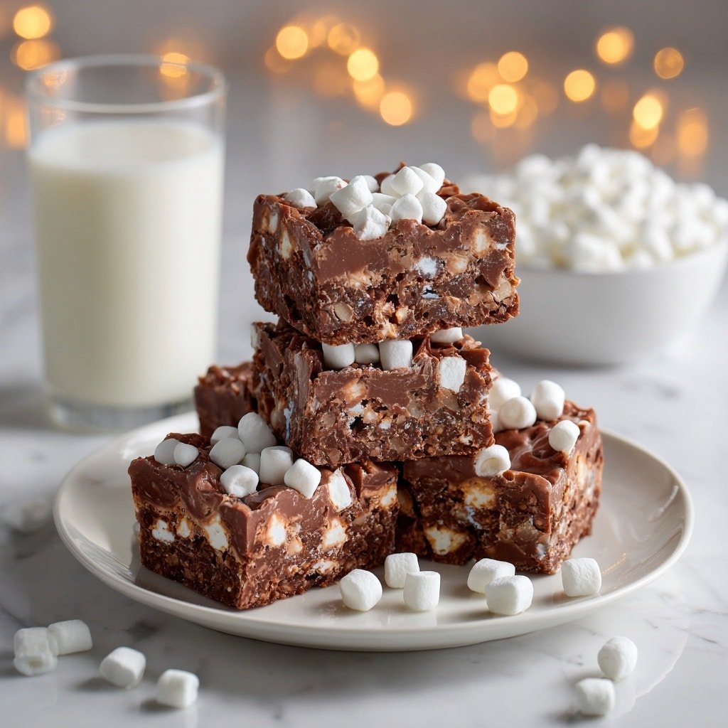 No-Bake Rocky Road Squares Recipe - Article Image 1 — No-Bake Rocky Road Squares, Rocky Road Squares recipe, easy no-bake chocolate squares, homemade rocky road bars, no-bake dessert ideas