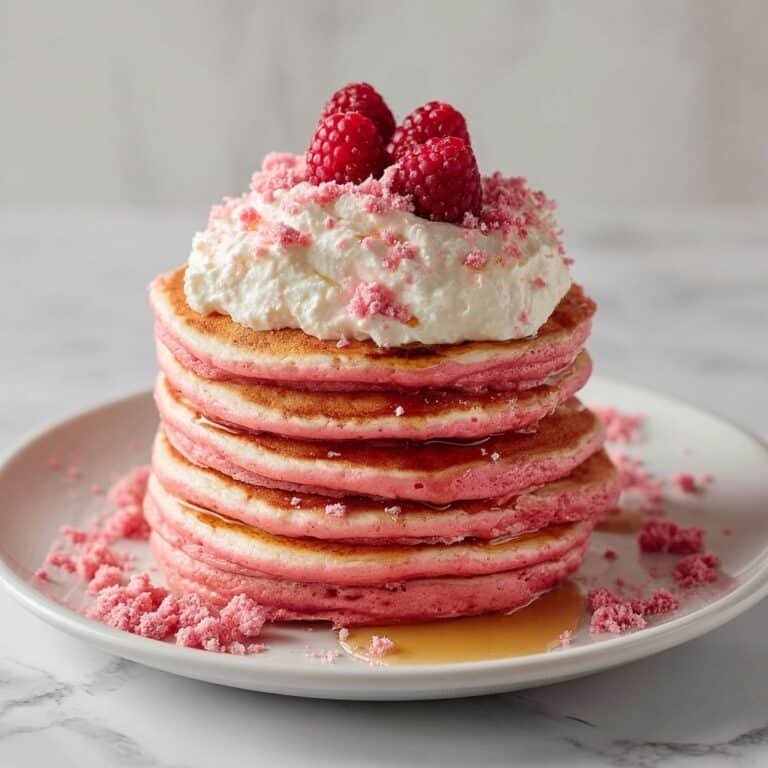 Pink Galentines Pancake Stack Recipe