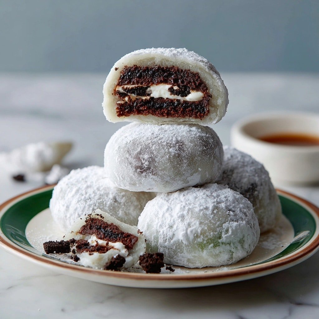 Oreo Mochi Recipe - Article Image 2 — Oreo Mochi, Oreo Mochi Recipe, Mochi with Oreos, Homemade Oreo Mochi, Chewy Oreo Dessert