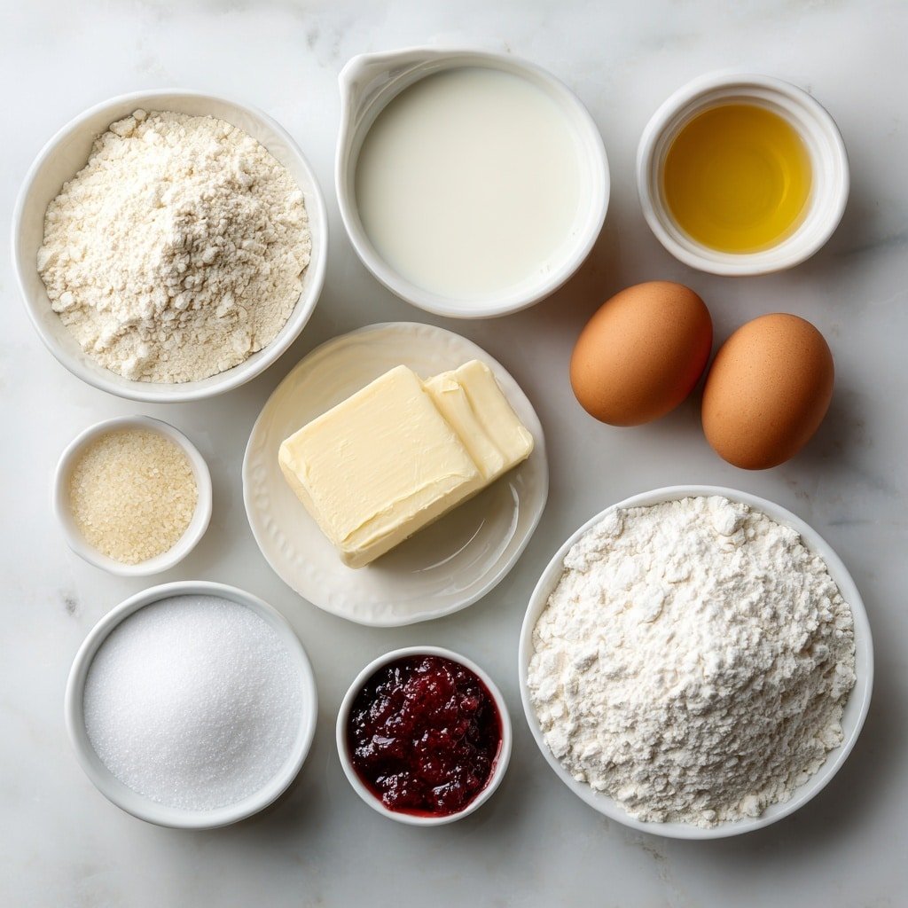 Jelly-Filled Donuts Recipe - Ingredients Image — Jelly-Filled Donuts, homemade jelly-filled donuts, how to make jelly-filled donuts, soft fluffy donuts with jelly, easy donut filling recipes