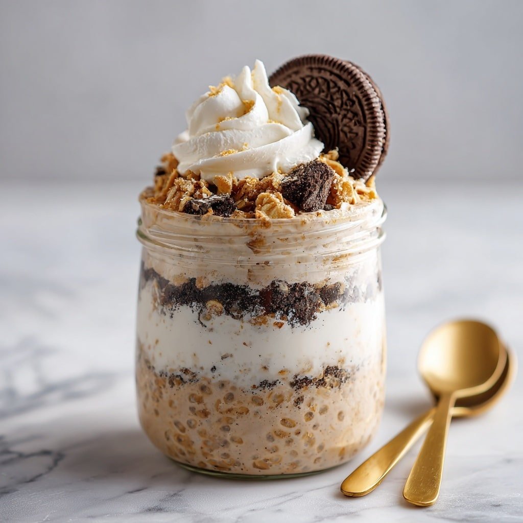 Oreo Overnight Oats Smoothie Recipe - Article Image 1 — Oreo Overnight Oats Smoothie, overnight oats with Oreo, healthy Oreo breakfast, chocolate cookie oats, easy overnight oats recipe