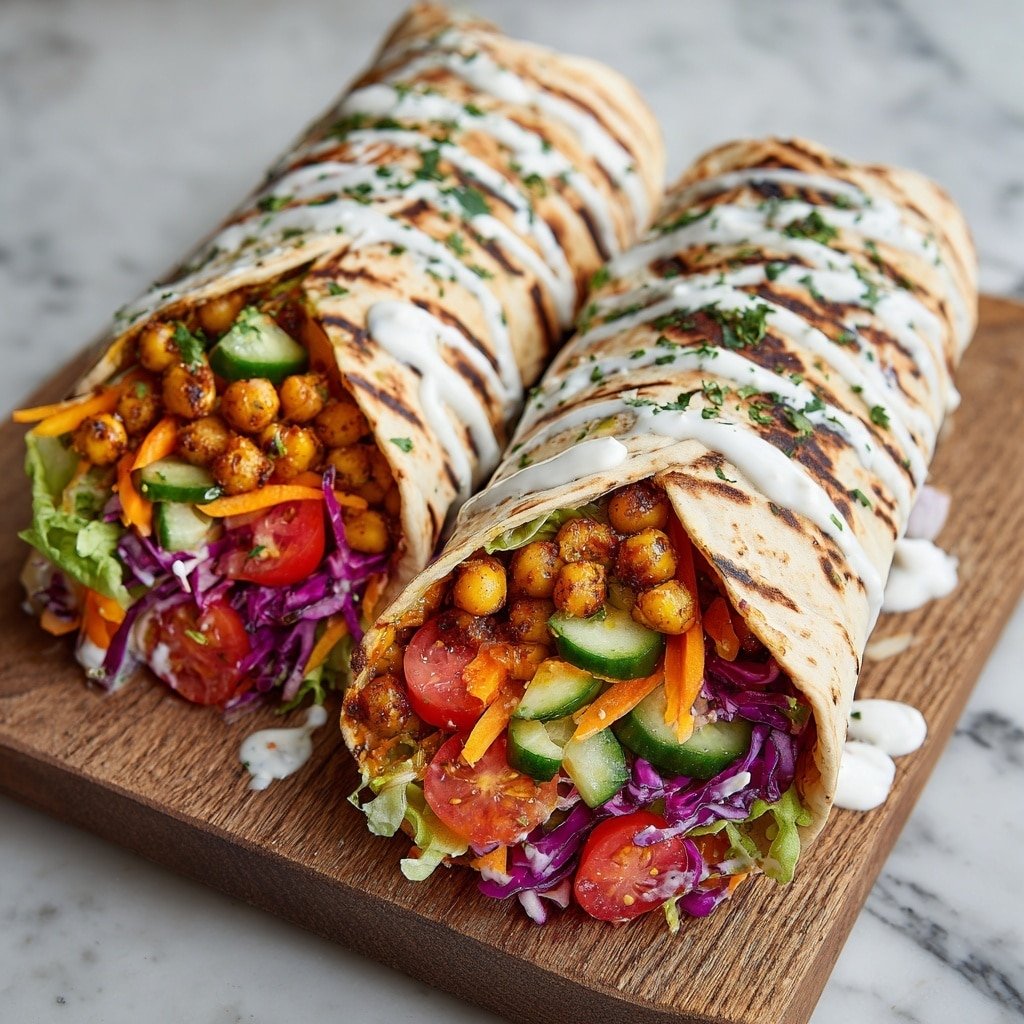 Roasted Chickpea and Red Pepper Wraps Recipe - Article Image 1 — Roasted Chickpea and Red Pepper Wraps, healthy veggie wraps, quick vegetarian lunch, flavorful chickpea wraps, easy plant-based dinner