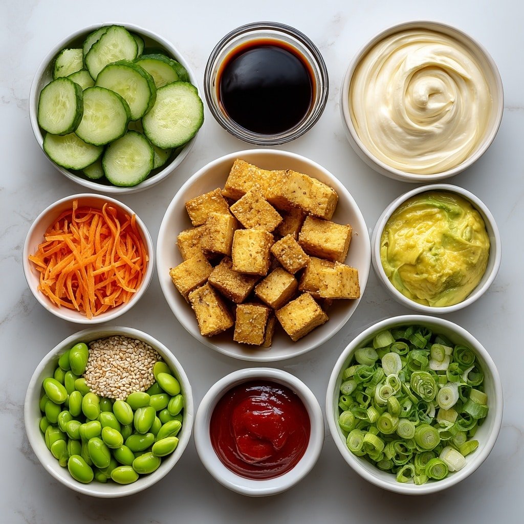 Creamy Asian Cucumber Salad Bowls Recipe - Ingredients Image — Creamy Asian Cucumber Salad Bowls, Asian cucumber salad, healthy cucumber salad recipes, spicy creamy Asian salad, vegetarian Asian salad bowls