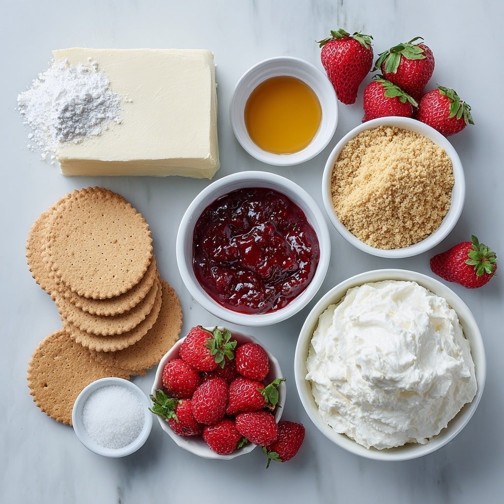 Strawberry Cheesecake Dip Recipe - Ingredients Image — Strawberry Cheesecake Dip, Strawberry Cheesecake Dip Recipe, Easy Strawberry Dip, No-Bake Fruit Dip, Summer Dessert Dip