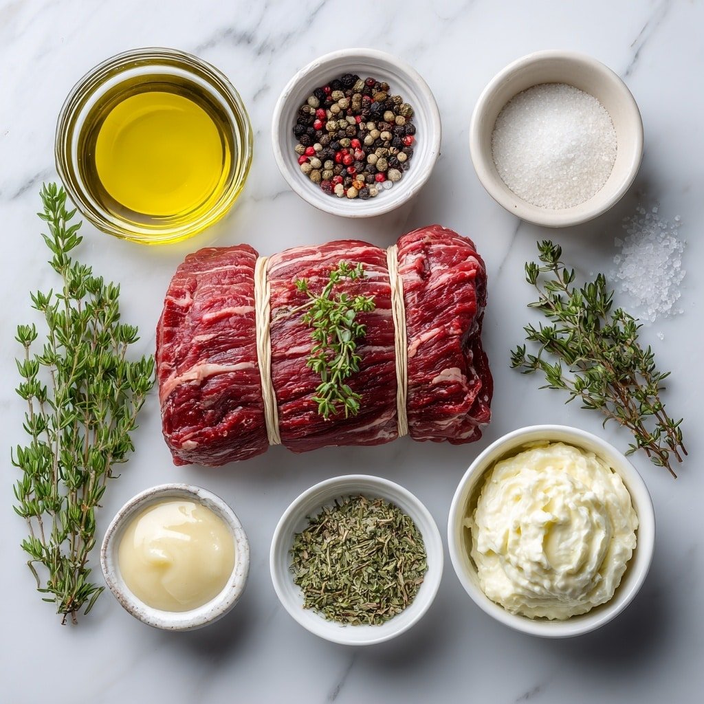 Roasted Beef Tenderloin with Creamy Horseradish Sauce Recipe - Ingredients Image — Roasted Beef Tenderloin with Creamy Horseradish Sauce, elegant beef tenderloin recipe, easy beef roast with horseradish sauce, special occasion beef roast, flavorful beef tenderloin dish