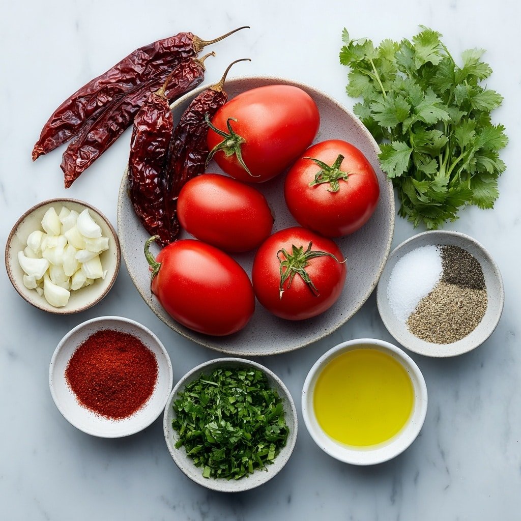 Mexican Salsa Roja Recipe - Ingredients Image — Mexican Salsa Roja, Mexican Salsa Roja recipe, homemade Salsa Roja, authentic Mexican salsa, spicy Salsa Roja
