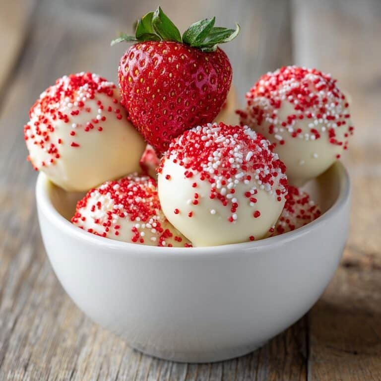 Strawberry Cake Balls with White Chocolate Coating Recipe