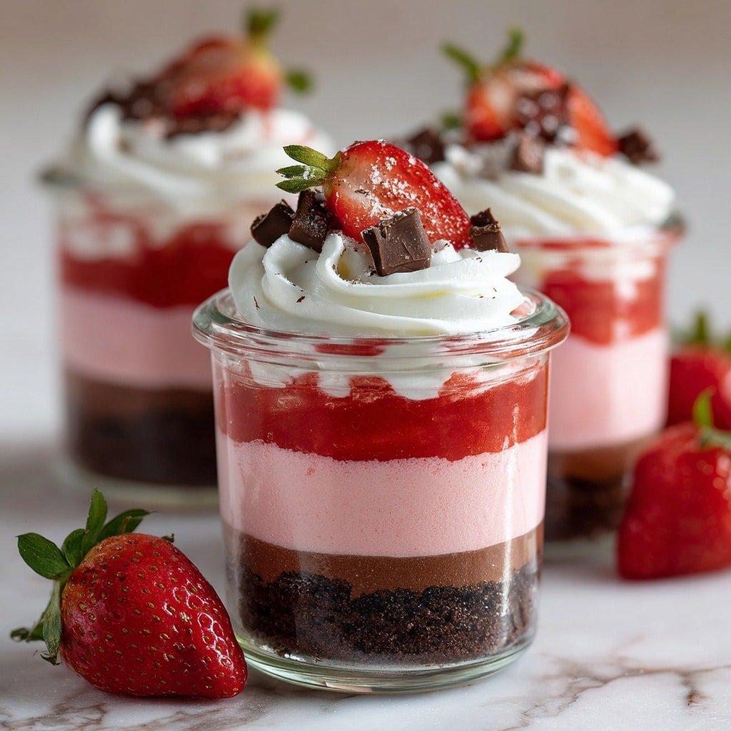 Chocolate Strawberry Mousse Parfaits Recipe - Article Image 1 — Chocolate Strawberry Mousse Parfaits, chocolate strawberry mousse, no-bake dessert recipes, elegant berry chocolate desserts, layered parfaits with strawberries and chocolate
