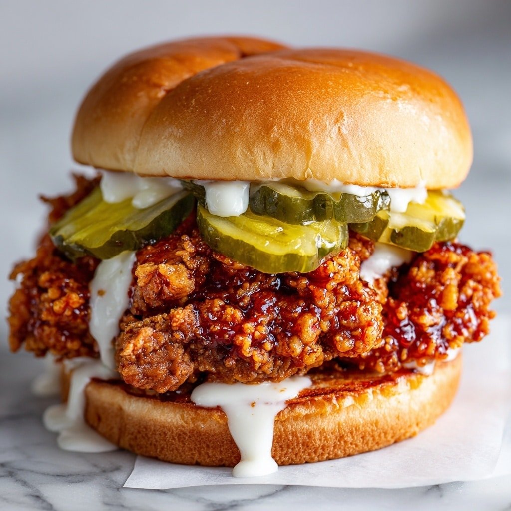 Spicy Nashville Chicken Sandwich Recipe - Article Image 2 — Spicy Nashville Chicken Sandwich, Nashville hot chicken sandwich recipe, spicy chicken sandwich, crispy Nashville chicken sandwich, easy Nashville chicken sandwich