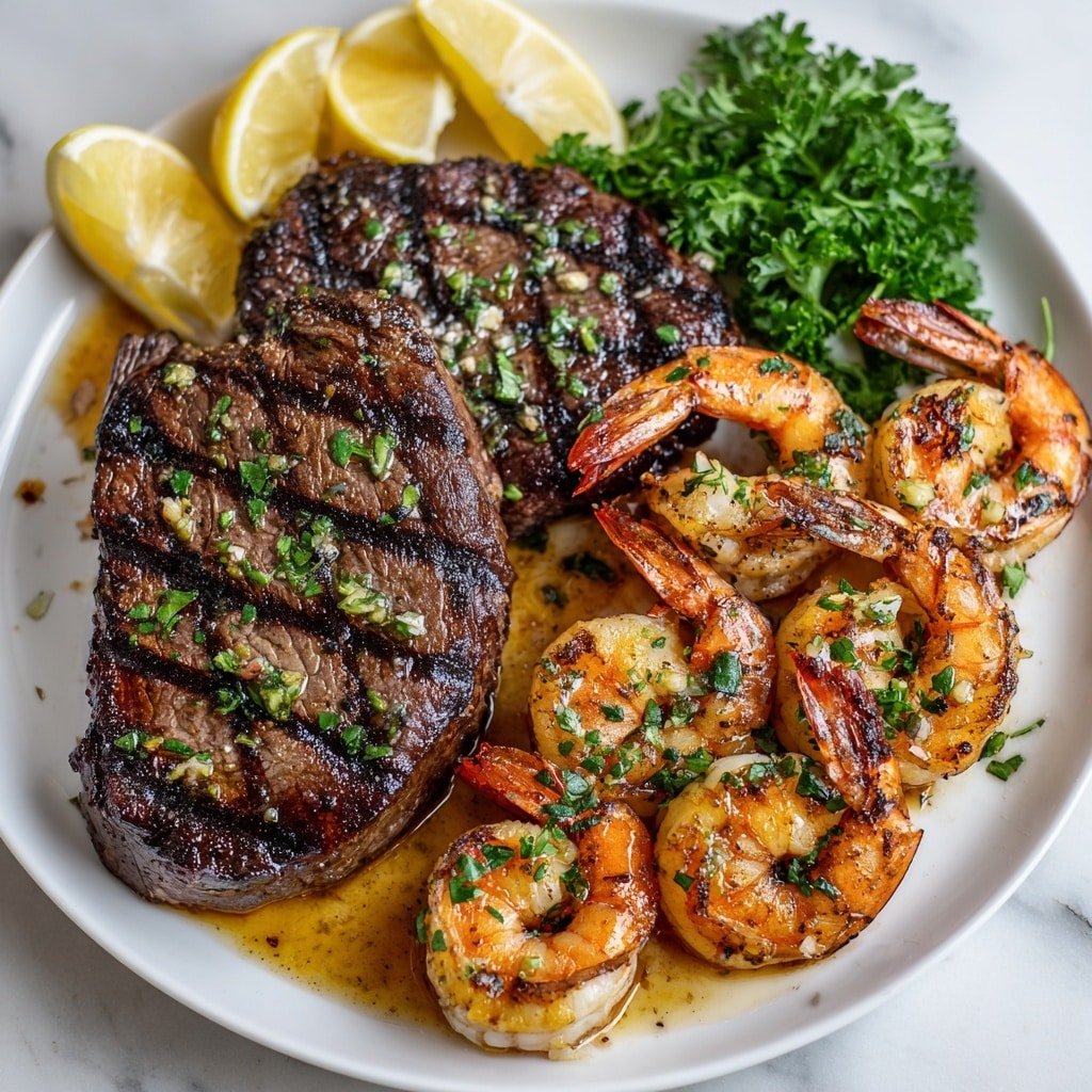 Blackened Steak and Shrimp Scampi Recipe - Article Image 1 — Blackened Steak and Shrimp Scampi, blackened steak and shrimp dinner, easy seafood and steak recipes, flavorful shrimp and steak ideas, restaurant-quality shrimp and steak