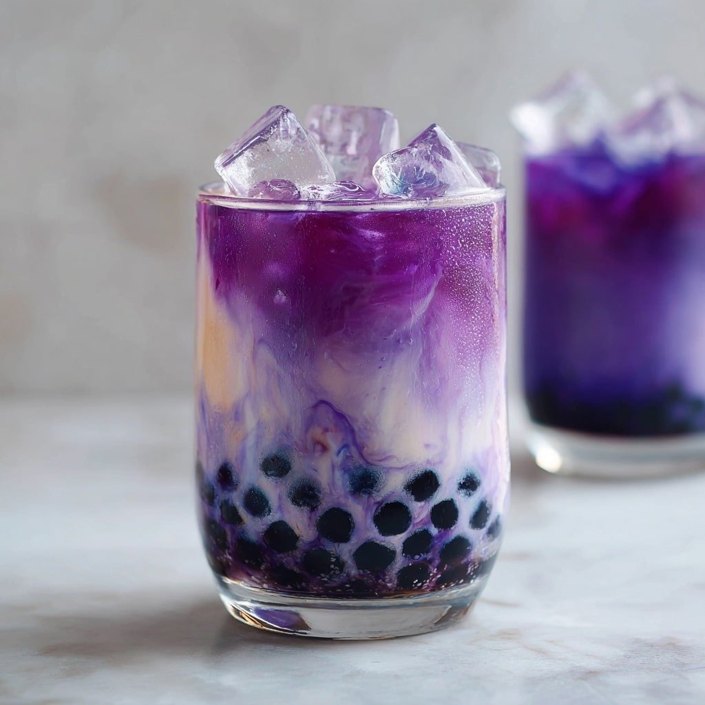 Creamy Ube Milk Tea with Tapioca Pearls Recipe - Article Image 1 — Creamy Ube Milk Tea with Tapioca Pearls, ube milk tea recipe, Thai tapioca drinks, purple yam milk tea, easy DIY milk tea with tapioca pearls