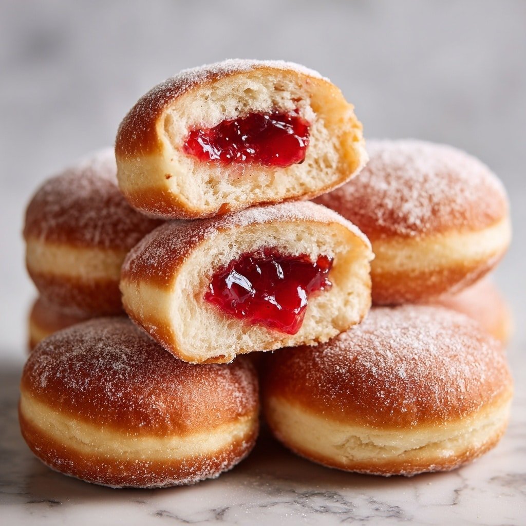 Jelly-Filled Donuts Recipe - Article Image 1 — Jelly-Filled Donuts, homemade jelly-filled donuts, how to make jelly-filled donuts, soft fluffy donuts with jelly, easy donut filling recipes