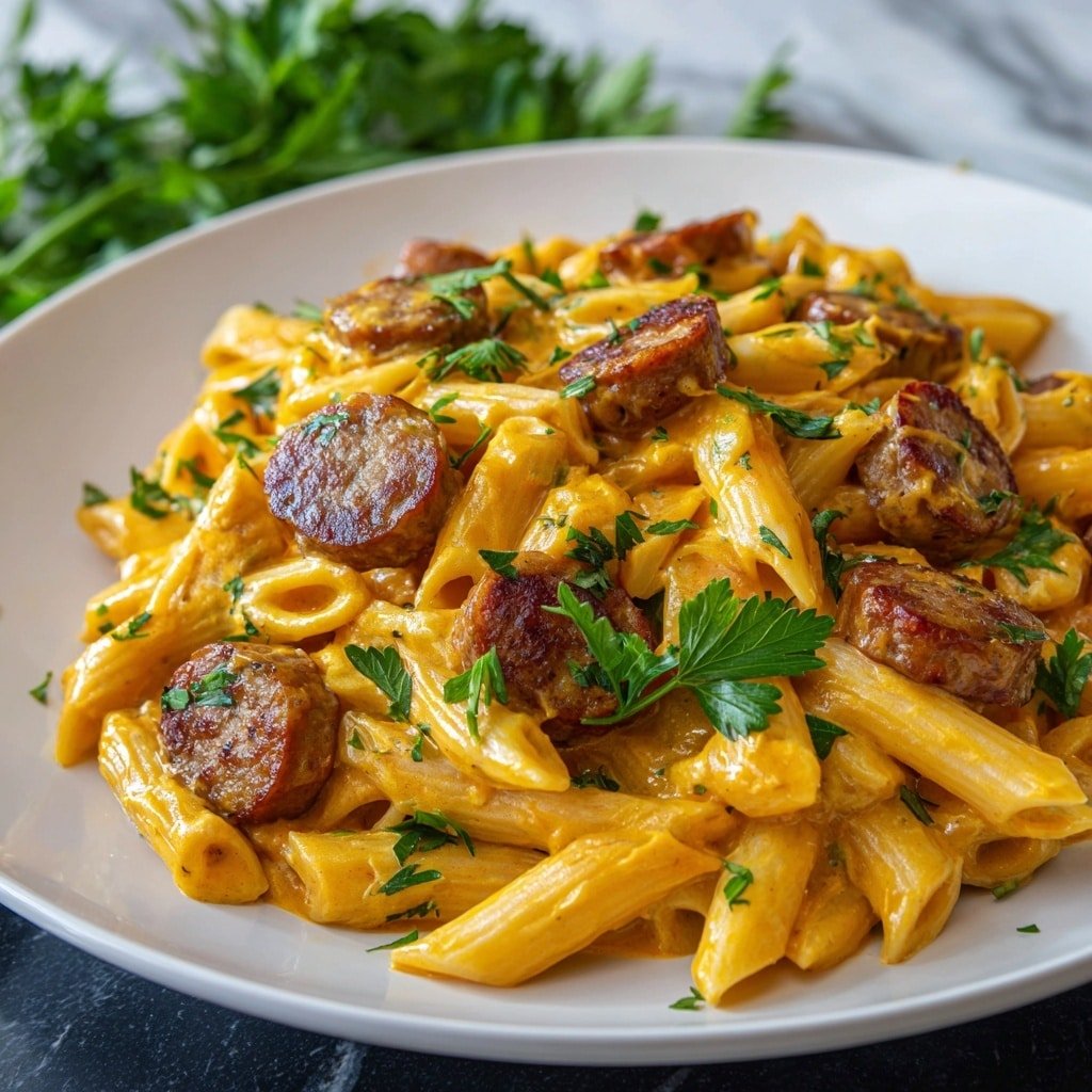 Creamy Cajun Sausage Pasta Recipe - Article Image 2 — Creamy Cajun Sausage Pasta, Cajun sausage pasta recipe, easy Cajun pasta dish, hearty creamy sausage pasta, quick weeknight dinner ideas