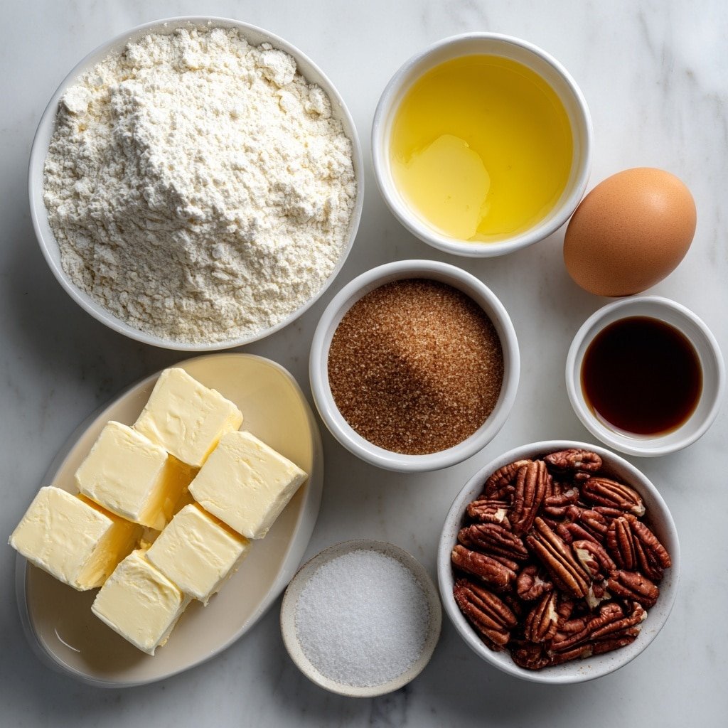 Pecan Tassies Recipe - Ingredients Image — Pecan Tassies, Pecan Tassies Recipe, homemade pecan tassies, festive pecan tassies, easy pecan tassies