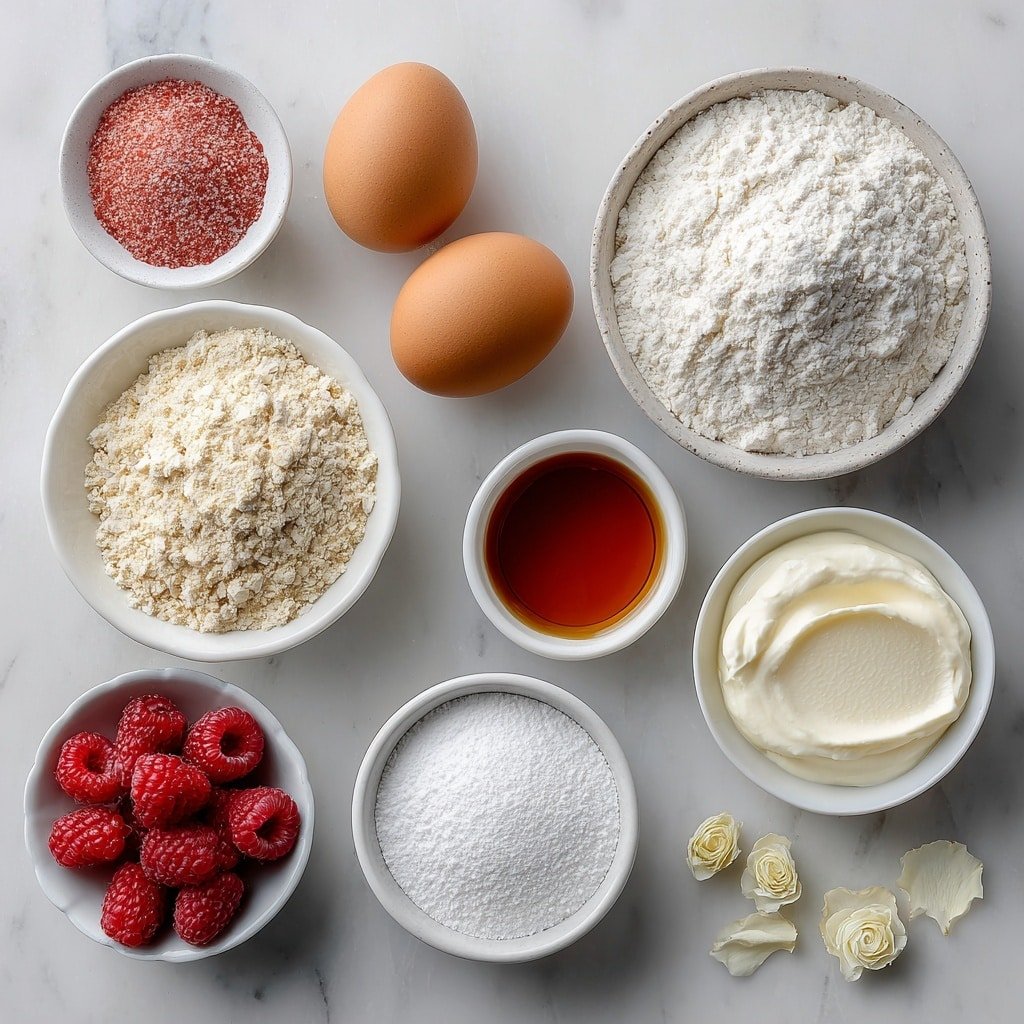 Pink Galentines Pancake Stack Recipe - Ingredients Image — Pink Galentines Pancake Stack ,Valentine’s Day brunch pancakes, pink breakfast recipe, easy colorful pancake recipe, festive pancake stack