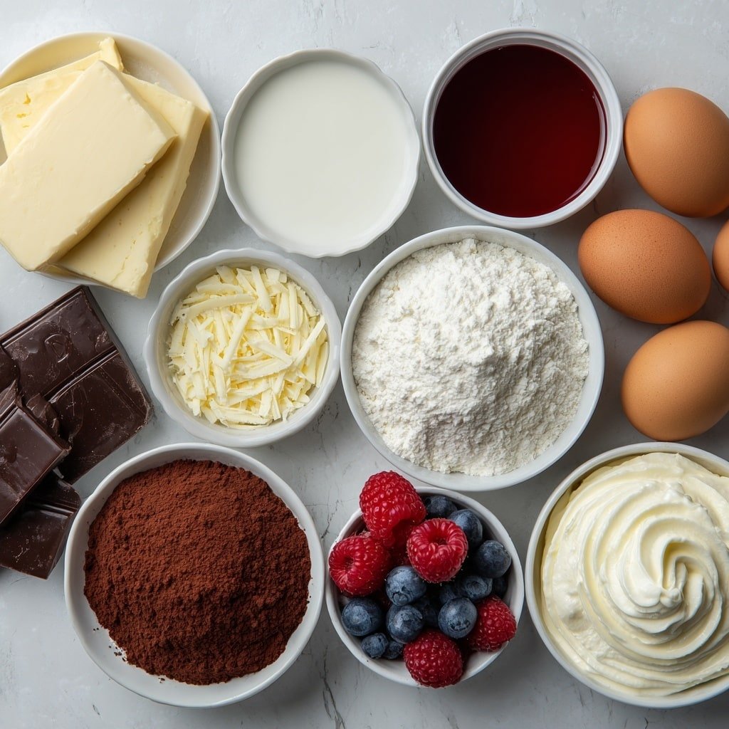 Red Velvet Pudding with Cream Cheese Layer Recipe - Ingredients Image — Red Velvet Pudding with Cream Cheese Layer, red velvet dessert, creamy red velvet pudding, easy red velvet dessert, layered red velvet treat